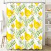 Yellow Green Bird Flower Shower Curtain Modern Bathroom Decor Set Includes Hooks (White)