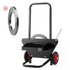 Banding Strapping Cart, Fit for Steel Strapping Coils with 600 Mm Core Outer Size, Heavy Duty Strapping Dispenser with Rubber Wheels