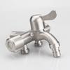 304 Stainless Steel Three-Way Faucet 1/2" 1 In 3 Out Multi-Purpose Faucet Double Outlet Independent Switches Angle Valve Faucet