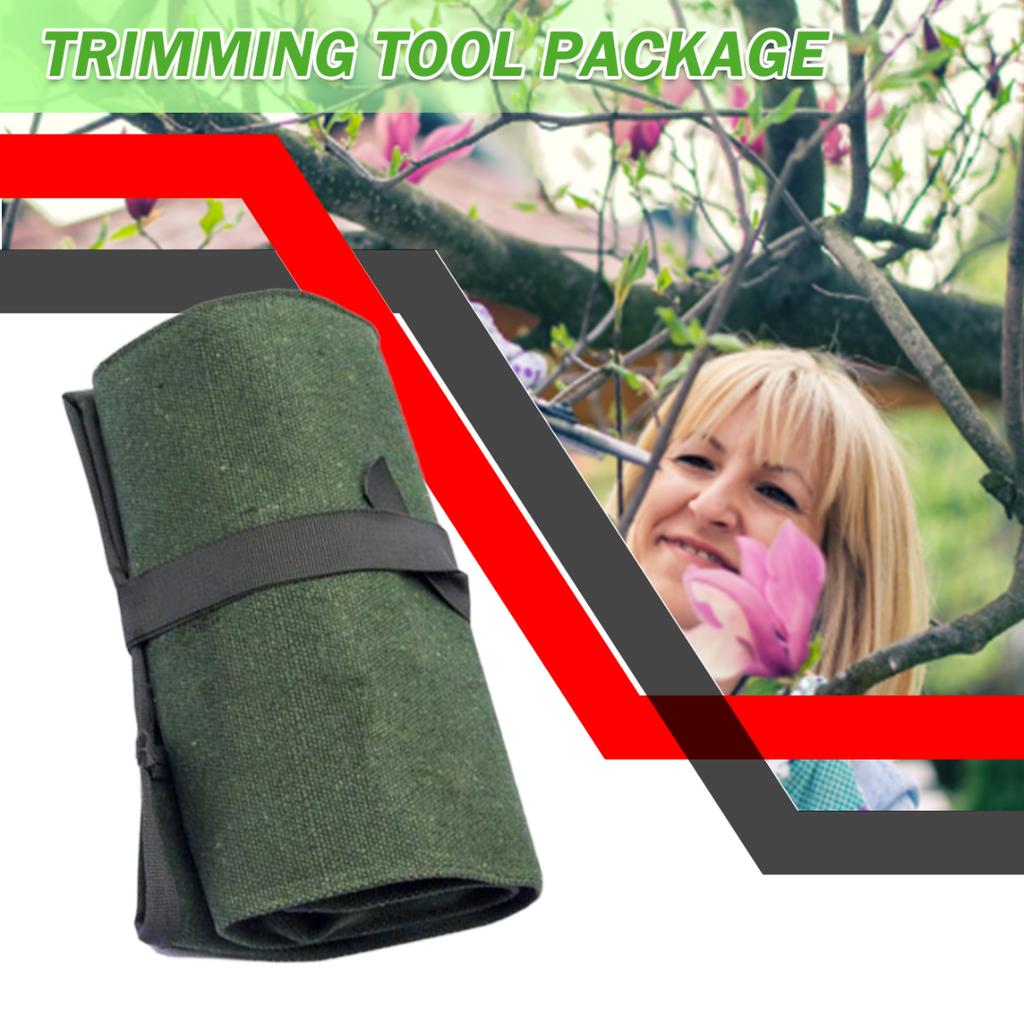 Buy Dagu Canvas Garden Tool Roll Bag Bonsai Tool Roll Storage Bag Pouch with 10 Pockets at