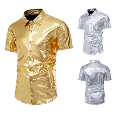 2024 Chemise Disco Boîte de Nuit à Manches Courtes pour Homme, Taille Européenne C42