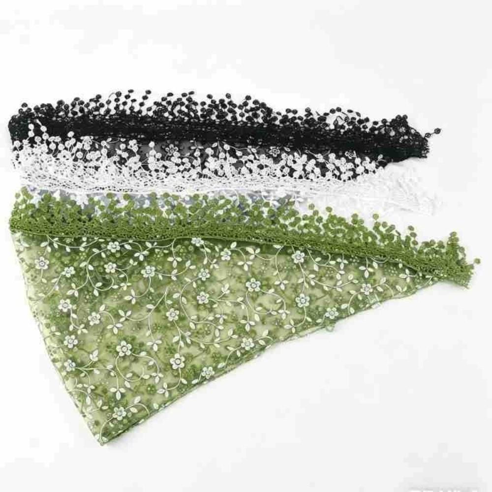 Breathable Lace Triangle Scarf Elegant Lace Flower Tassels Lace Head Scarf  Women Wedding