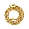 Hip-Hop Plain Chain 3-10mm Stainless Steel Braided Chain 24k Color-Retaining Electroplated Twisted Rope Necklace Bracelet