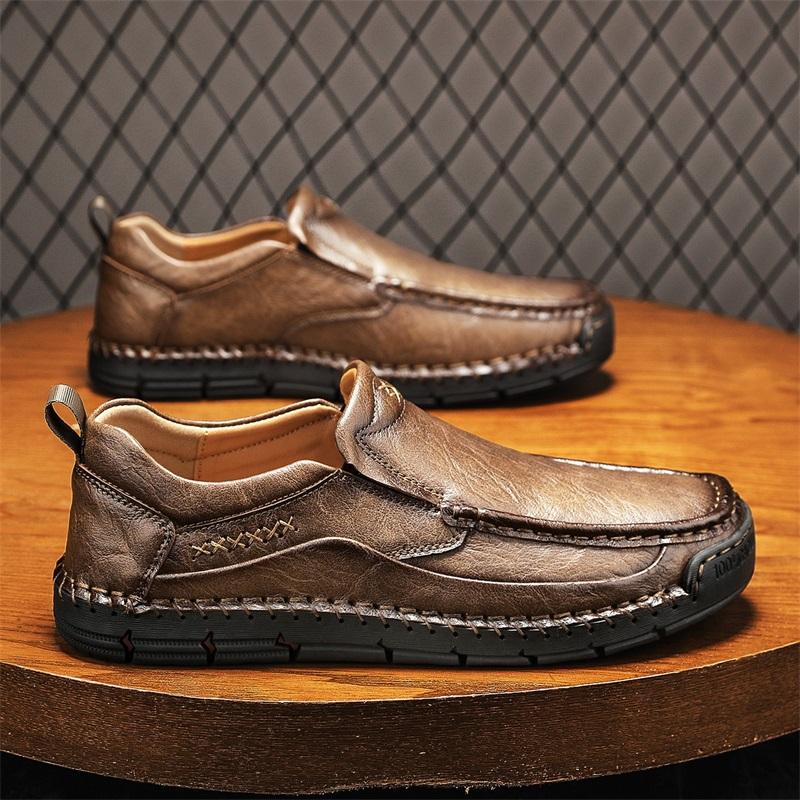 High Quality Men's Casual Leather Soft Bottom Shoes Comfy Big Size 39-48 Business Classic Business Shoes Flat Designer Loafers