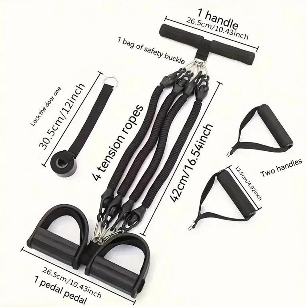 Foot Pedal Resistance Band 4 Mode Adjustable Elastic Yoga Pedal Puller Band Rope for Leg Exercise Gym Waist Arm Abdominal Home