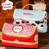 Hand-held Cartoon House Pen Bag Big House Shape Large Pencil Pouch PU Stationery Bag  School