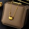Elegant Colorfast 18K Rose Gold Necklace with Swan & Four-Leaf Clover Charm