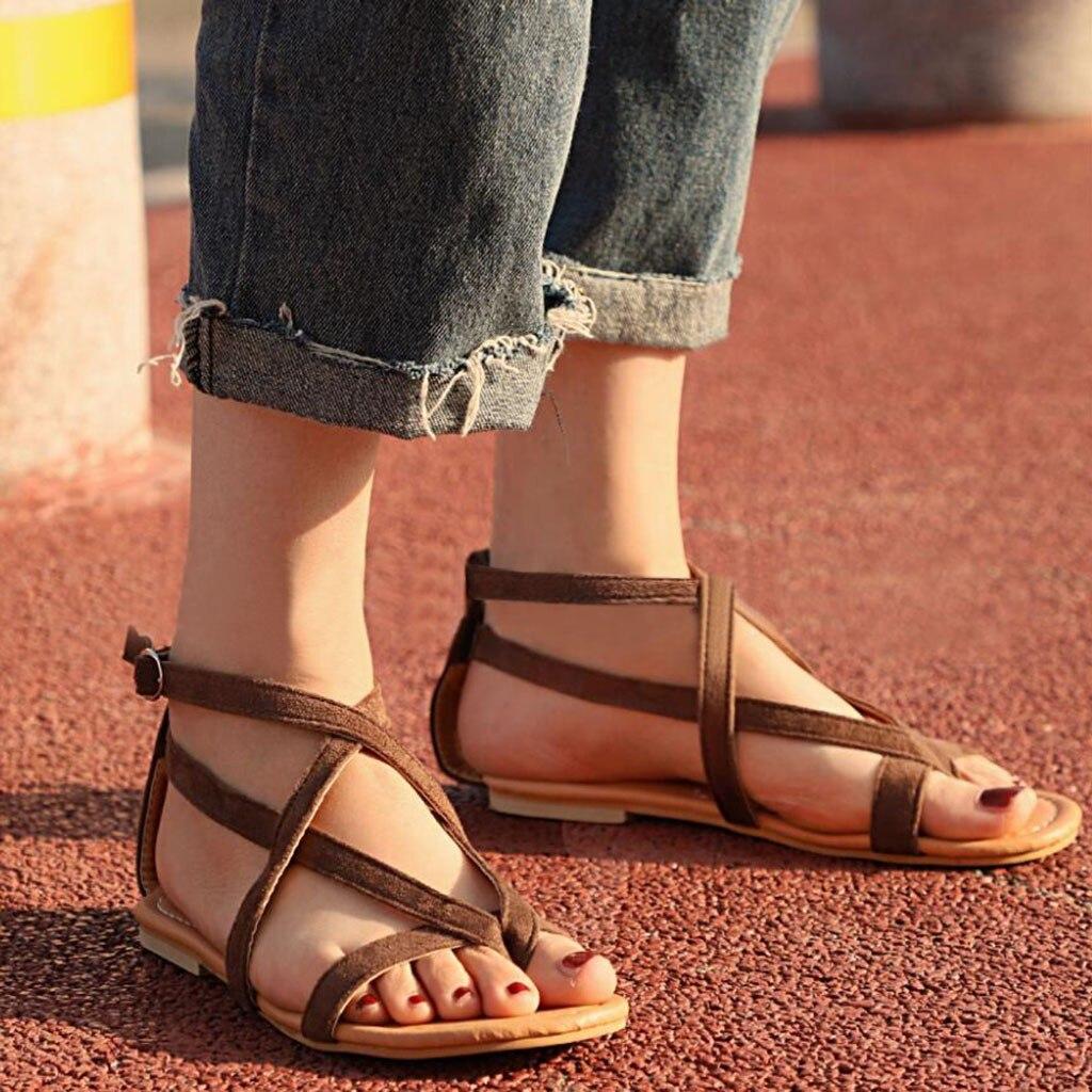 Sandalias de Mujer Moda Verano Playa Sandalia Romana Damas Punta Abierta  Sandalia Plana Casual Zapatos Femeninos Mujer Sandalias Mujer comprar a  buen precio — entrega gratuita, reseñas reales con fotos — Joom