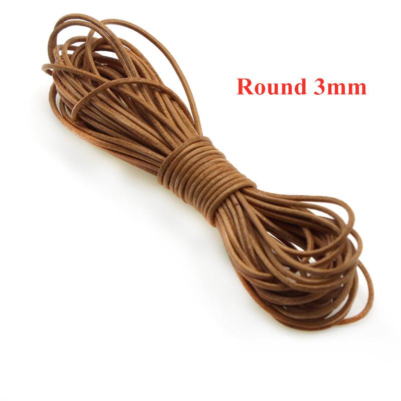 2Meter 1 2 3 4 5 6 8 mm Genuine Cow Leather Cord for Bracelet Necklace Round Flat Leather Strap Rope String DIY Jewelry Making