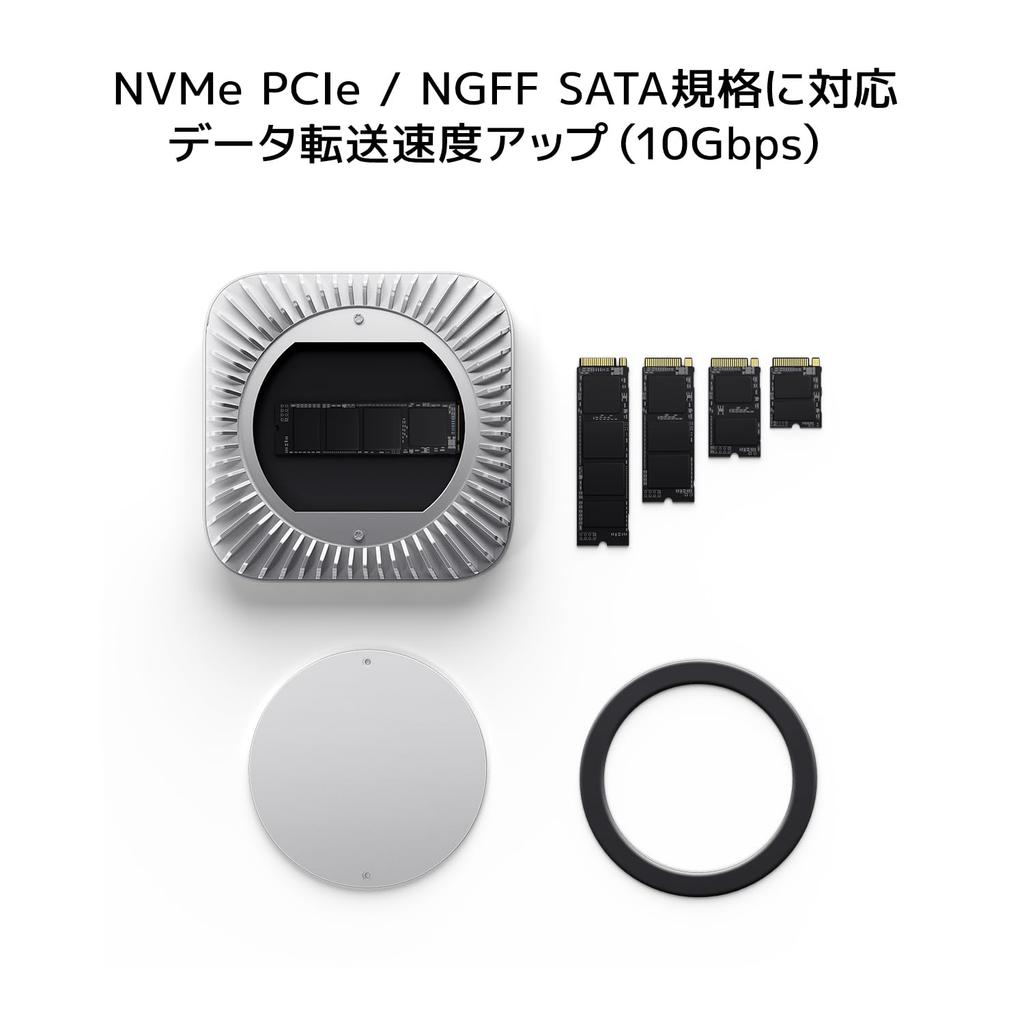 Mac Mini M4 Compatible Hub Hub SSD Expansion HDMI 4K 60Hz Data Port Card Slot Headphone Jack Port for 2024 Mac Mini Pro USB-C 10-in-1 -NVMe USB-C