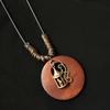 Retro Legno Foglia Gufo Lunga Catena Maglione Etnica Collana Rotonda Donne Ciondolo Orologio Gioielli Femminili Accessori per il Collo Regali Collare
