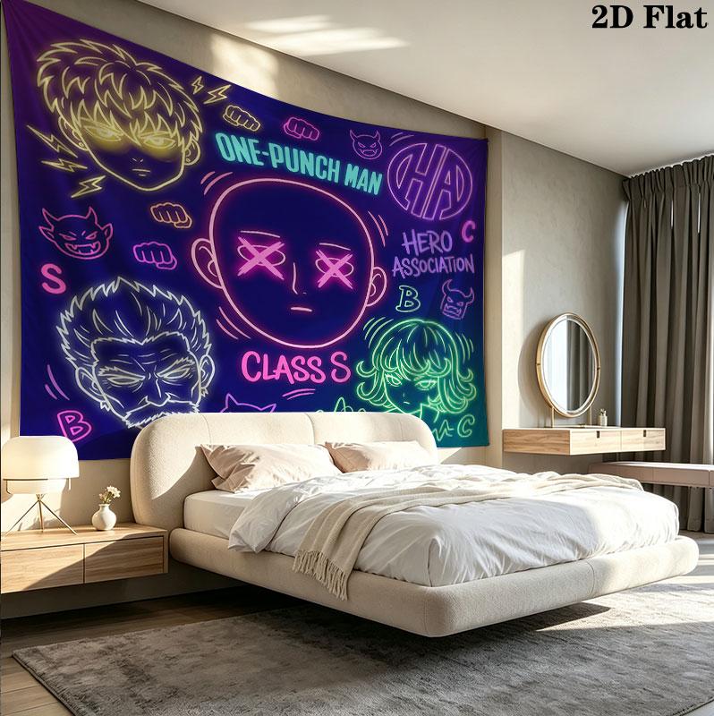 Onepunch Man Wandteppich Ästhetisches Wandbehang Gedruckter Stoffdecke Dekorative Wandteppiche Für Schlafzimmer Wohnzimmer Heimdekoration