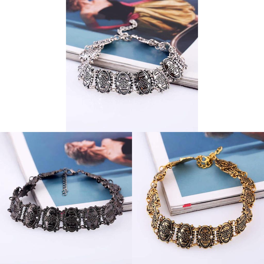 Vintage European Alloy Short Necklace With Geometric Design For Men And Women