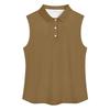 Women's Summer Fashion Color Lapel Button Sleeveless Vest Casual Top