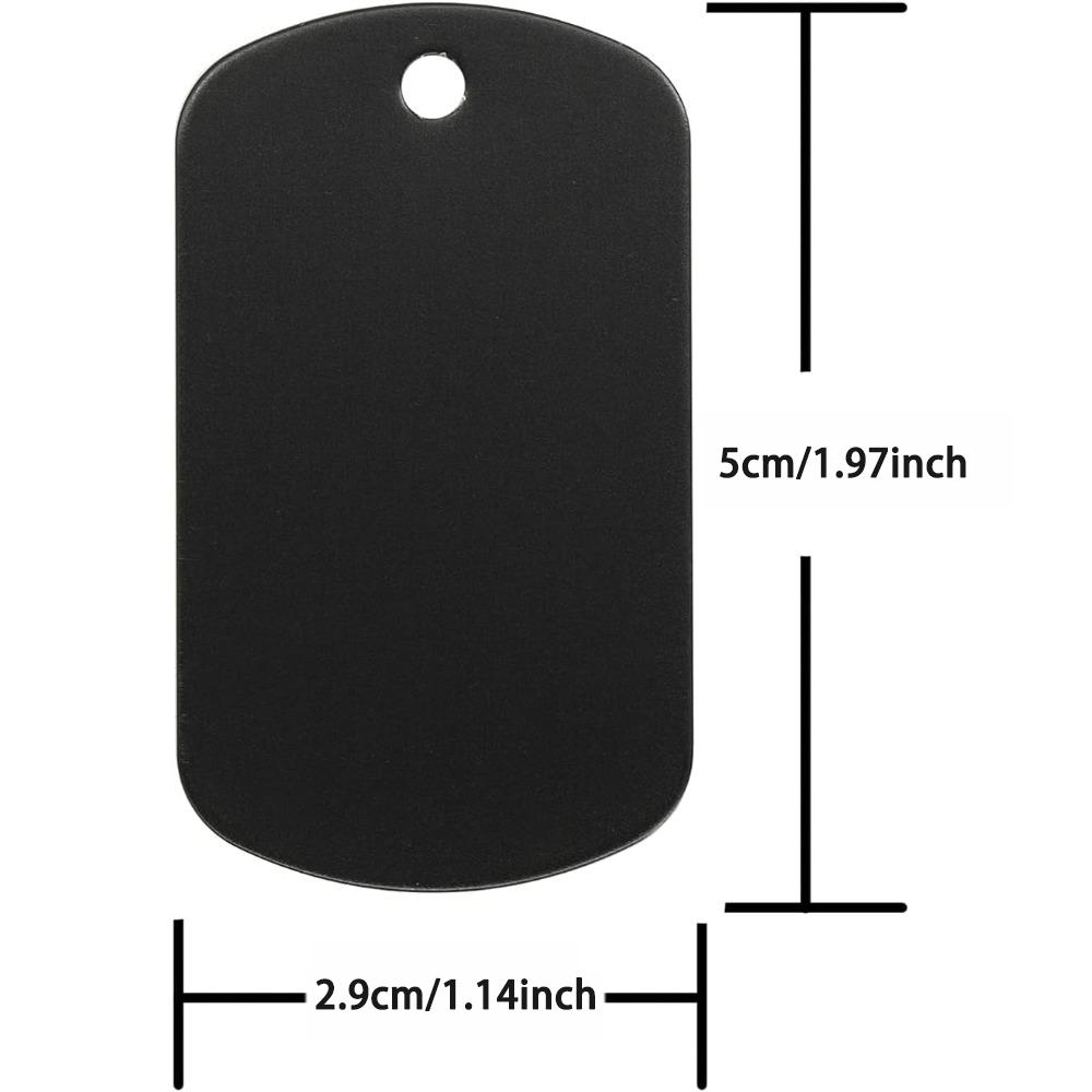 25pcs Stamping Blank Dog Tags - Black Anodized Aluminum Engraving Blanks, Metal Tags for Personalized Engraving