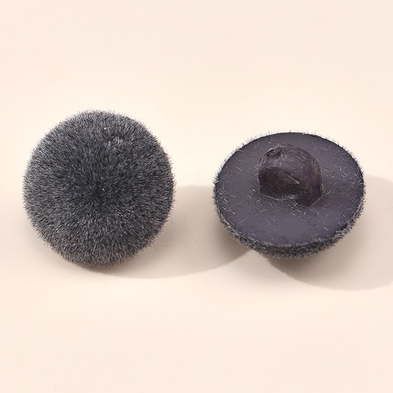 Colored Half-Round Flocked Mushroom Buttons: Plastic Sweater, Cardigan & Children's Decorative Accessories