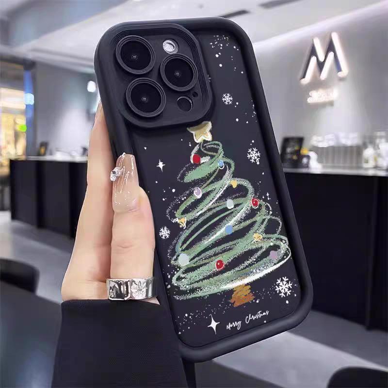 Cartoon Christmas Case For IPhone 11 14 15 Pro Max 13 12 Mini X XR XS Max 6 6S 7 8 Plus New Year Gift Silicone Protection Cover