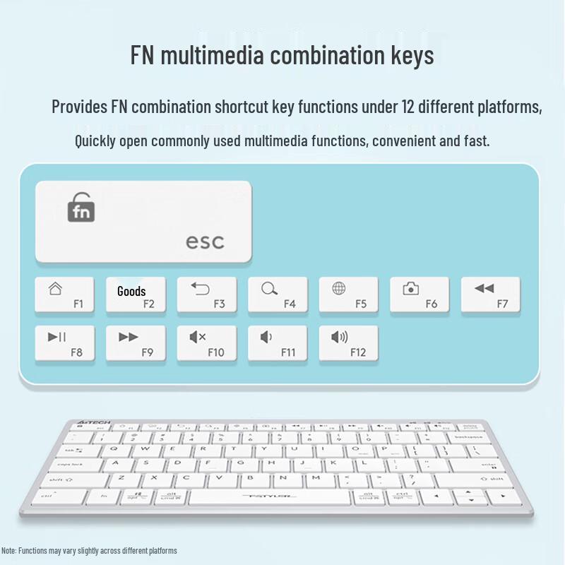 A4TECH FX51 78-Tasten Kabelgebundene Leise Kompakte Tastatur