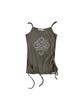 Eonyujeulaeb Crosspatch String Sleeveless Top (Khaki)