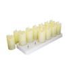 12-Pack Rechargeable Dancing Waving Flame LED Tealight Votive Swinging Wick Candle Lamp Xmas Wedding Home Decoration-Warm White
