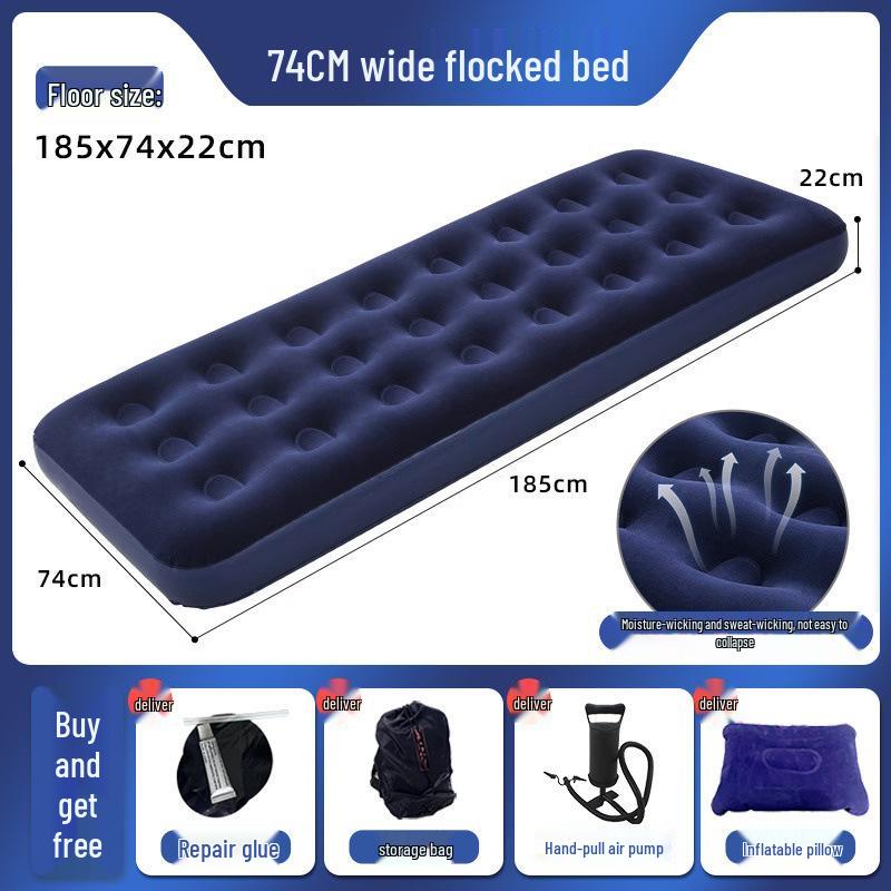 Ultra-Thick Self-Inflating Air Mattress for Home, Camping, or Dormitory - Double/Single Size 185x70x20cm Single
