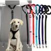 Solid-color Dual-purpose Pet Car Safety Belt Nylon Leash Rear Seat Safety Belt Adjustable Dog Harness Hook Rope