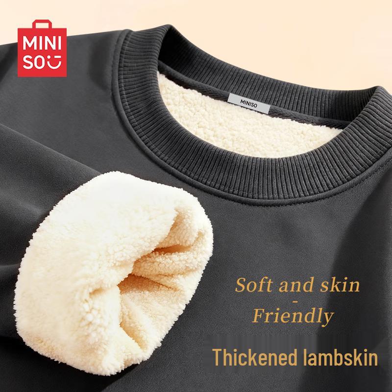 MINISO Men s Lamb Fleece Lined Sweatshirt 2XL