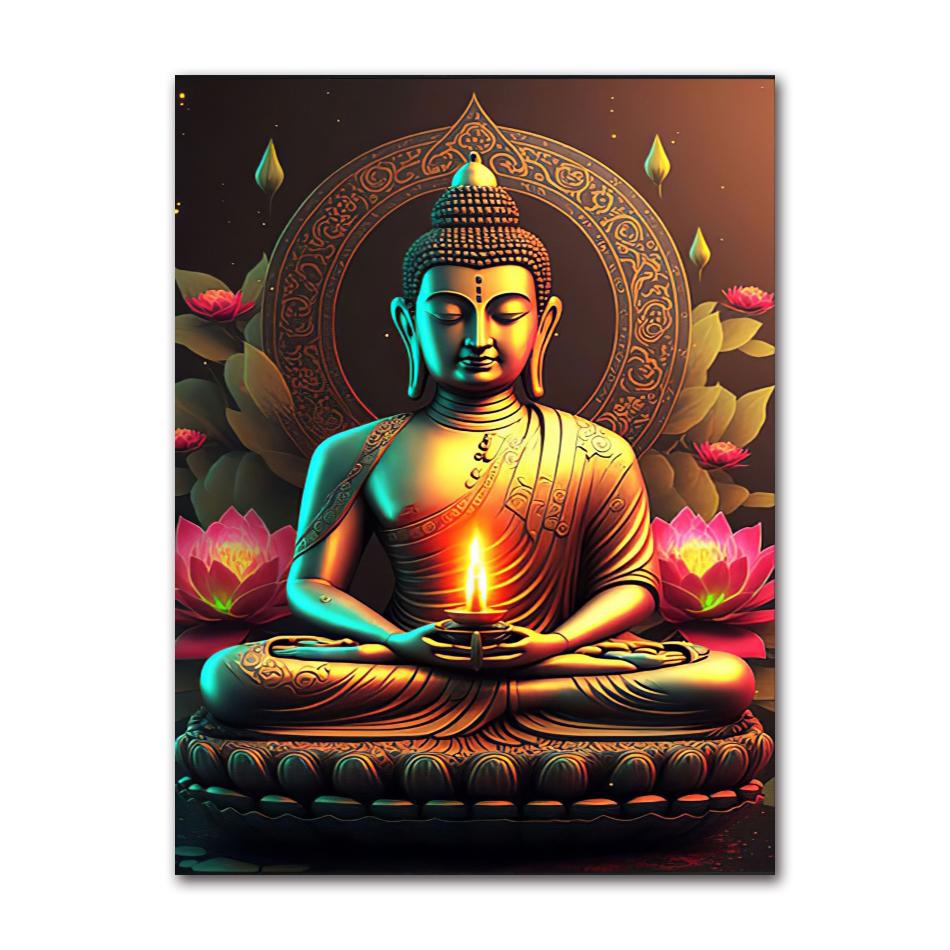 HD Canvas Buddha Oil Paintings Statue, Wall Art, Photos for Living Room, Modern Home Decor, Hot Sale, God Zen Buddha