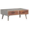 Day and Night - Day and Night Coffee Table Solid Rough Mango Wood Gray 100x60x40 Cm