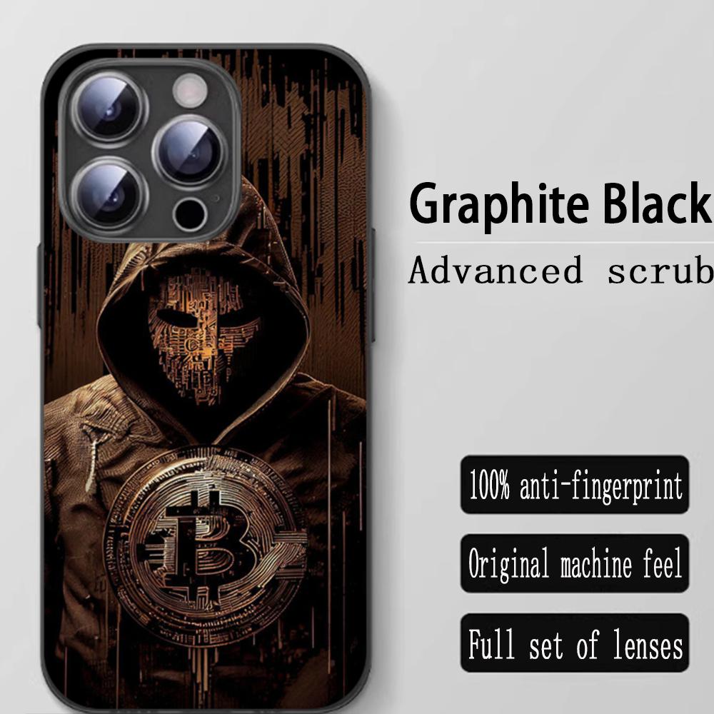 

Stylish cool Bitcoin BTC Phone Case For iPhone 16 15 14 13 12 11 X XR XS 8 Plus Mini Pro Max Soft black Shockproof Cover iPhone 13 Pro Max