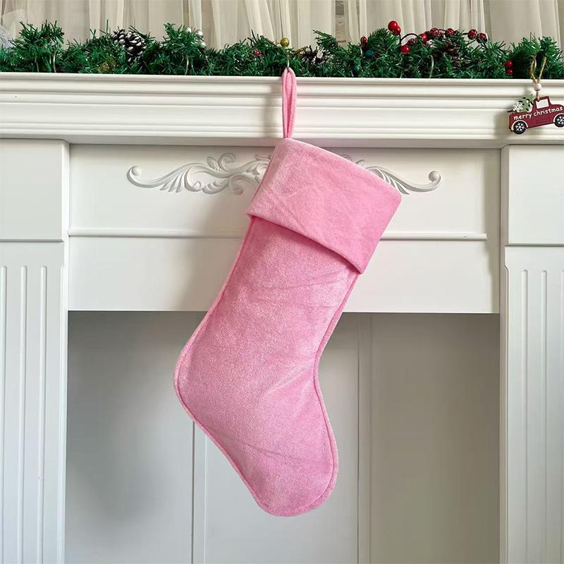 20In Large Velvet Christmas Stocking Plush Hanging Gift Candy Bag For Fireplace Mantel Xmas Tree Holiday Home Decoration