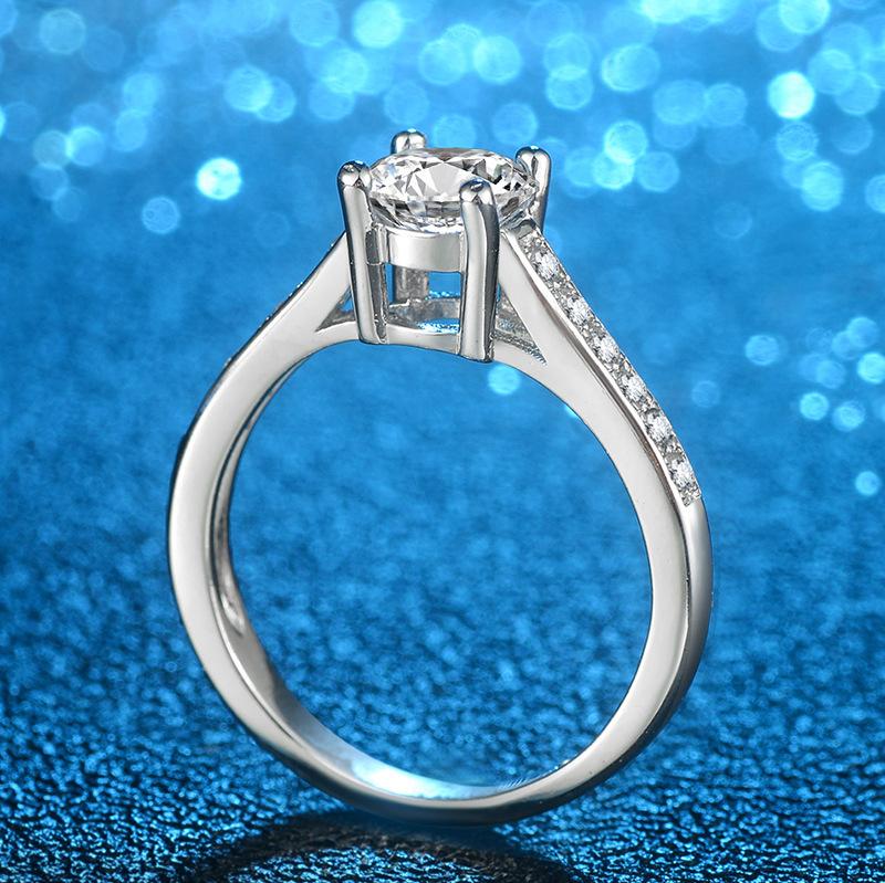 Popular Fashion Classic 4-Claw White Zircon Ring Jewelry Women'S Wedding Jewelry