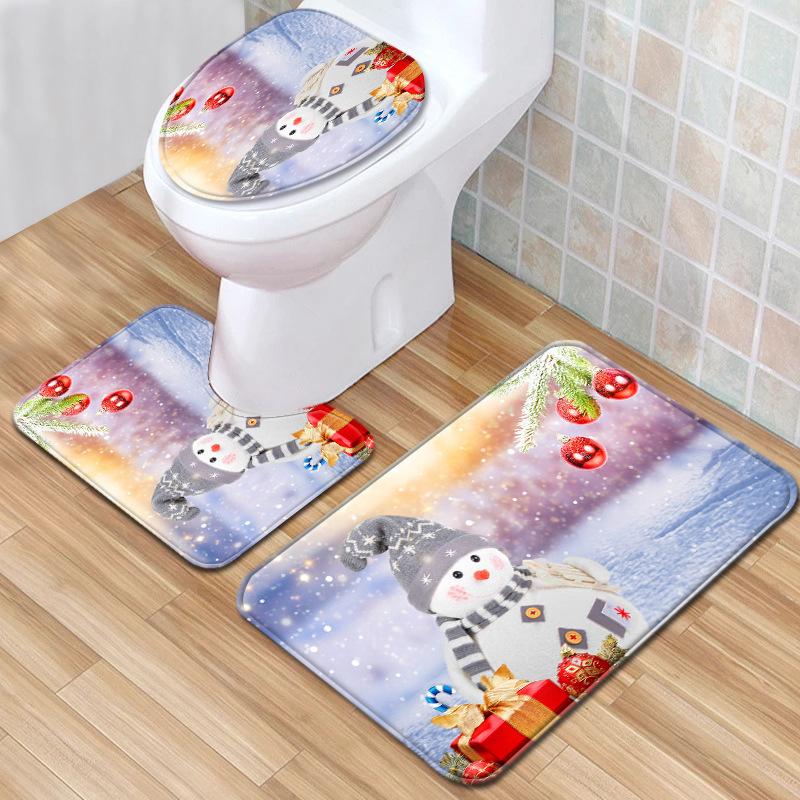 Creative Toilet Three-Piece Floor Mat Bathroom Three-Piece Carpet Doormat