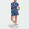 Adidas Go-To Romper Solid Color Logo Embroidery Short Sleeve Jumpsuit Women Jumpsuit Blue IP4197