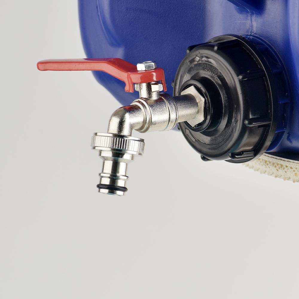 IBC-Tank-Hahnadapter S60x6, Grobgewinde auf Legierung, 3/4-Zoll-Wasserhahn mit 16-mm-Schnellanschluss, Garten- und Heimventil-Ersatzteile