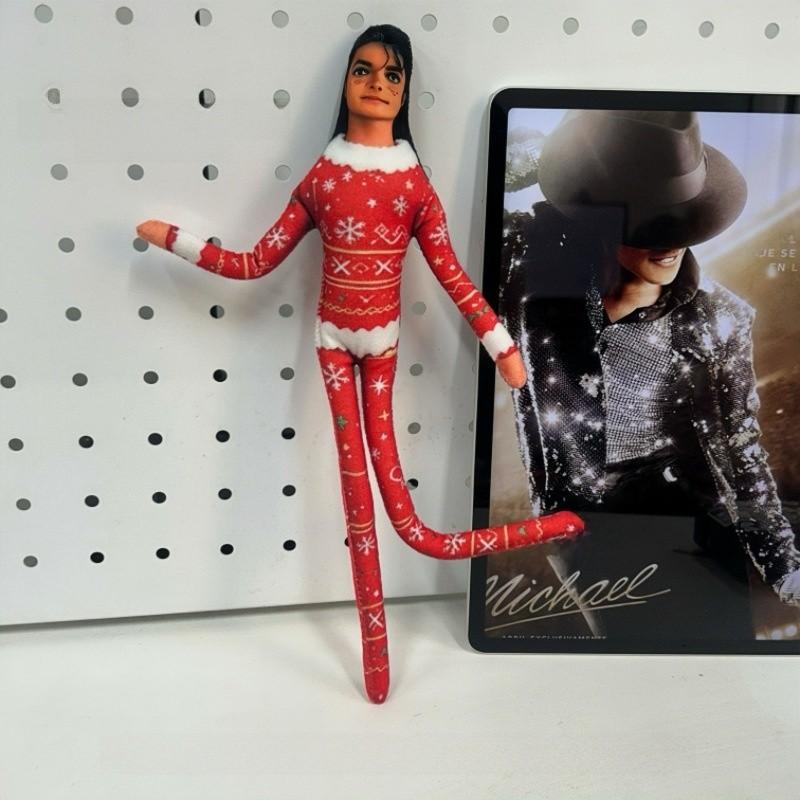 Michael Jackson Christmas Collection Plush Figure With Wire Frame For Festive Decoration