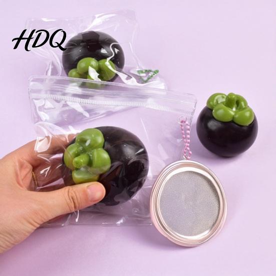 Slow Rebound Mangosteen Toy 1/3Pcs Simulated Squeeze Rising Anxiety Stress Relief Sensory Fruit Fidget Portable Ball Relaxation