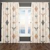 Set Of 2 Aztec Bull Skull Print Curtains Decorative Living Room Decor Window Drapes Boho Made Polyester Area Treatment