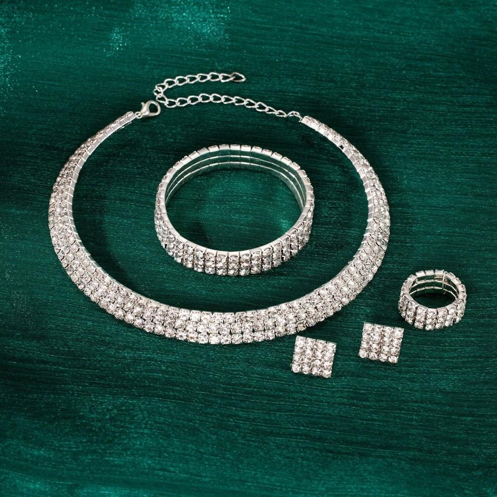 Necklace Bridal Jewelry Set Romantic Rhinestone Jewelry Set Wedding Accessories Wedding Party