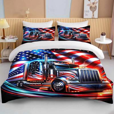 10 Sizes Great American Truck Eagle 3pcs Bedding Sets Duvet Set Comforter Bed Set Queen King Size Kids Boys Home Textiles Gift