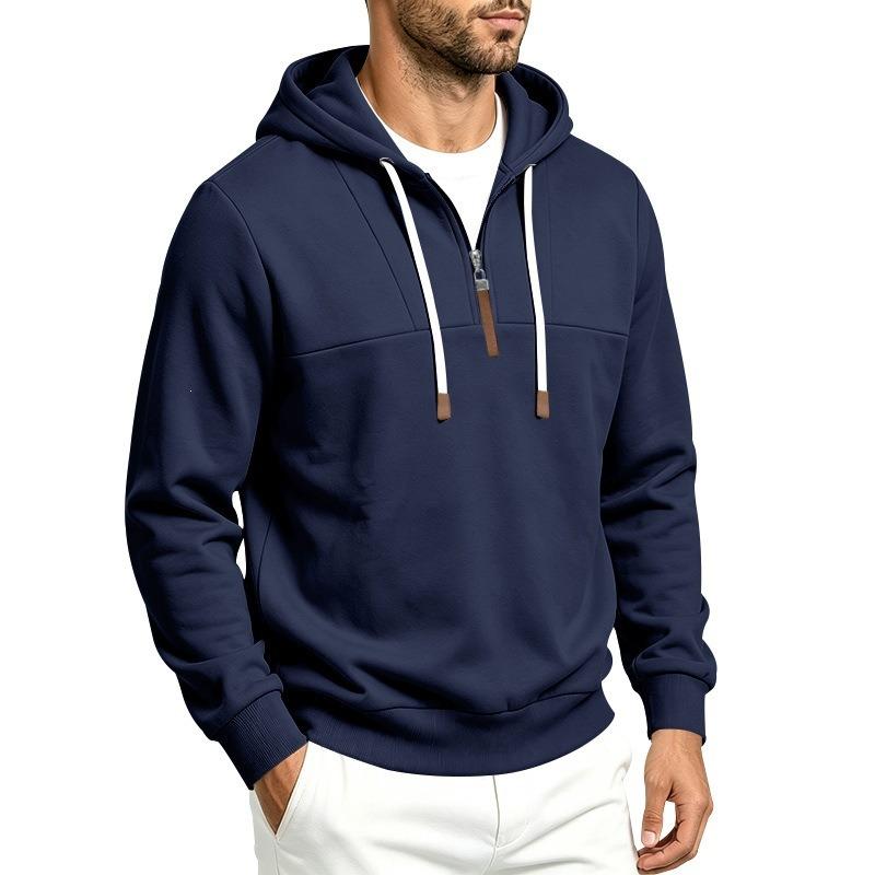 Heren S Half-ritssluiting Hoodie Sweatshirt Effen Kleur Casual Lange Mouwen Pullover