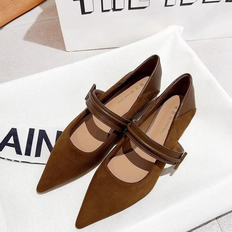 Suede Women Pointed Toe Heels Shoes Sexy Elegant Dress Sandals Women Designer New Pumps Woman Loafers Chunky Mujer