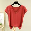 Solid Color V-Neck T-Shirts Made from Colorful for Spring And Summer