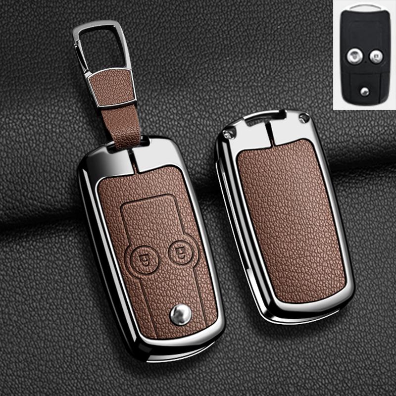 Pouzdro na klíč s překlopným krytem pro Honda Civic Fit Accord CRV HRV Jazz Odyssey pro Acura TL TSX ZDX RSX CRZ Zinková slitina Kožený přívěsek na klíče