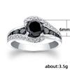 Popular, set with black zircon ring, fashionable OL women's holiday gift jewelry