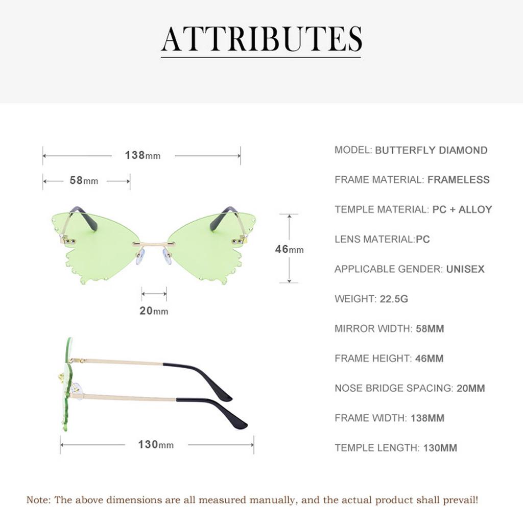 Transparent Sunglasses Women's Diamond Butterfly Sunglasses