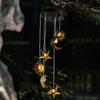 Solar Wind Chime Light, Star Sun Moon Wind Chime Solar Light, Outdoor Hanging Wind Chime, Solar Powered Garden Light for Patio Balcony Porch Terrace