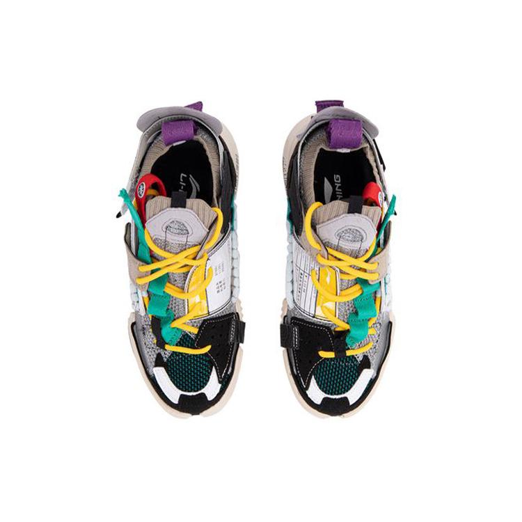 Li Ning Essence 2 Sample For Sale SFS Leather Slip Resistant And Breathable Mid Top Casual Shoes Women's AGBQ066-3