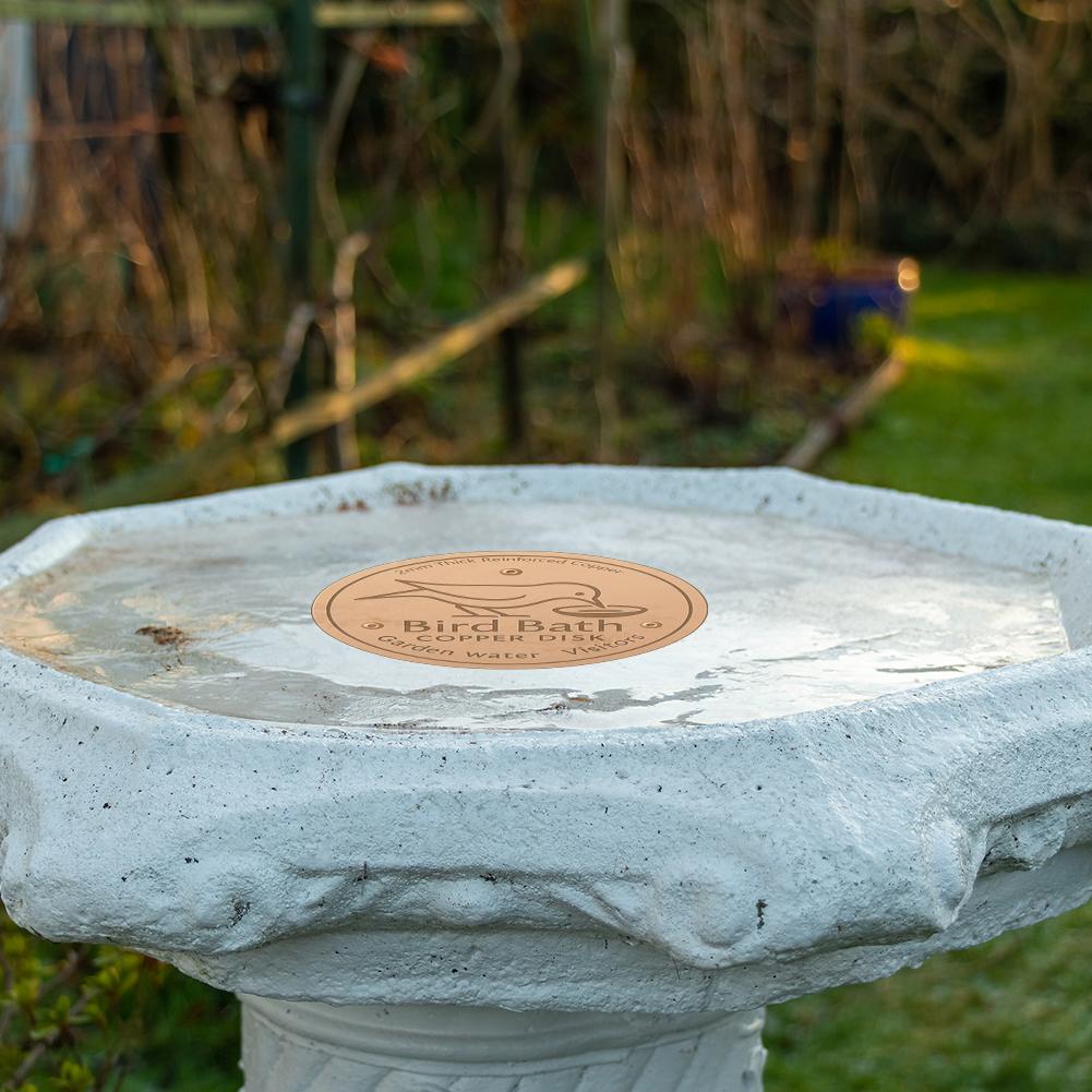 Bird Bath Copper Disk Triple-Point Support Copper Bird Bath Purification Disk Copper Purifier Plate for Outdoor Birdbaths Bowl