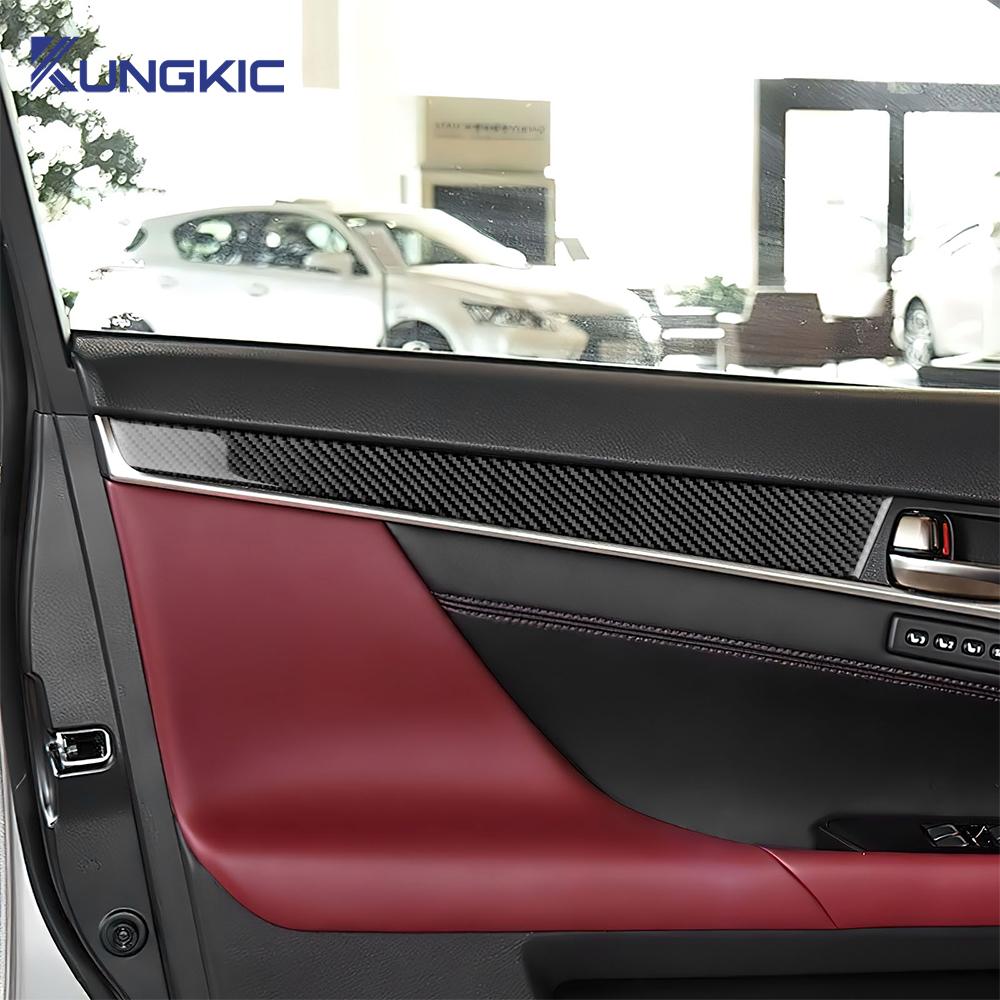 For Lexus GS 2012 2013 2014 2015 2016 2017 2018 2019 Real Soft Carbon Fiber Sticker LHD RHD Car Door Protect Panel Interior Trim
